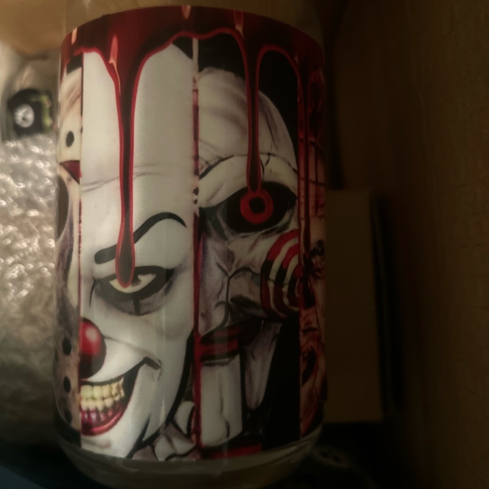 Horror Clown Coffee Mug - Red and White